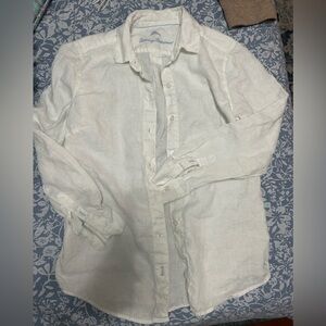 Tommy Bahama White Linen Women's Button Down Shirt